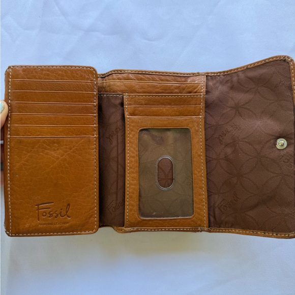 Brown Fossil Leather Wallet with Buckle - Picture 3 of 4